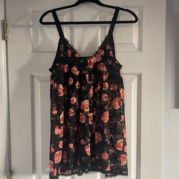 Torrid | Curve Floral Sheer Baby Doll Nightie Tunic Top Sleepwear Size 2 - Picture 4 of 4